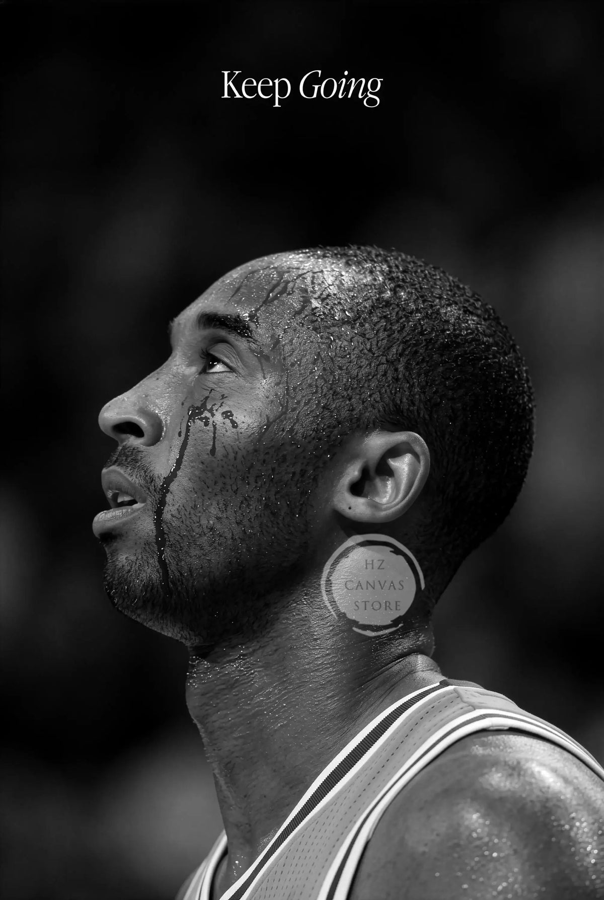 Vintage Basketball Sports Motivational Poster Be The Best Version of You Keep Going Home Gym Mamba Mentality Black White Decor