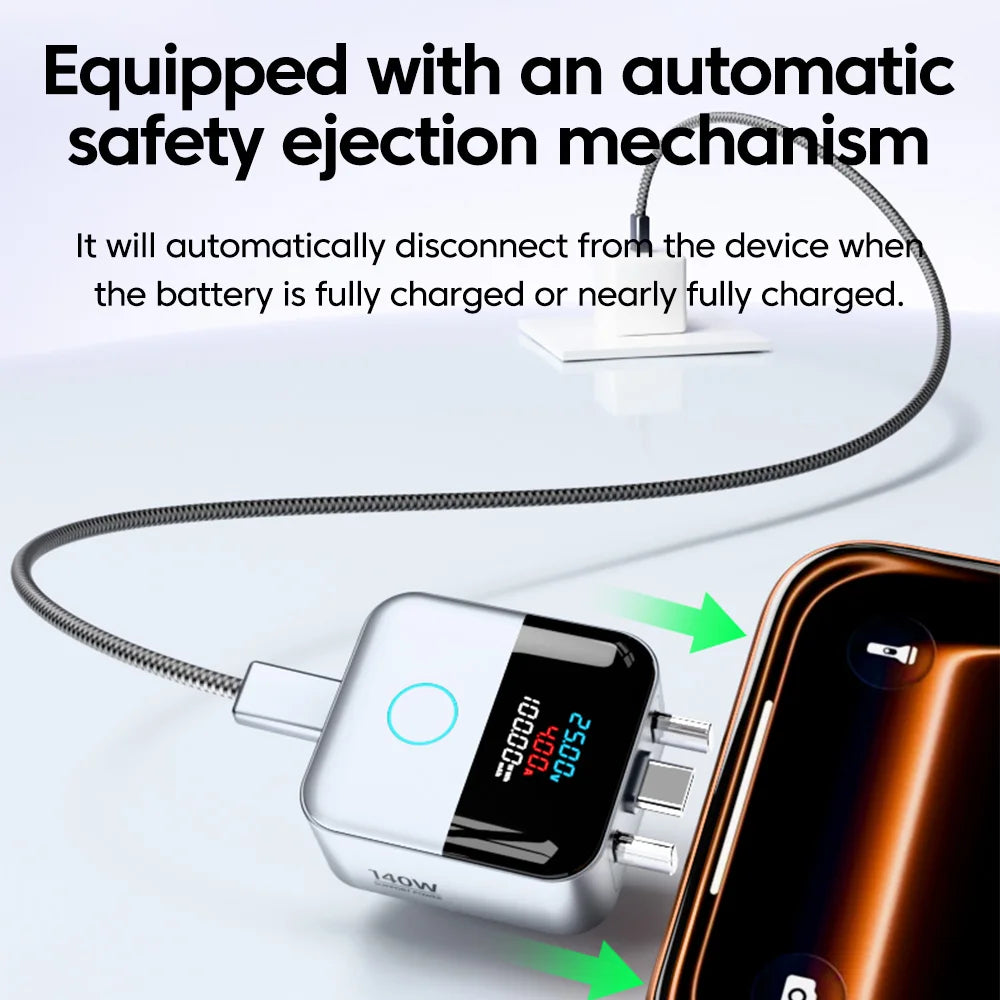 Intelligence Fully Charger Separator Auto Disconnect Charger Adapter USBC Charging Digital Display Phone Power Cut Off Separator