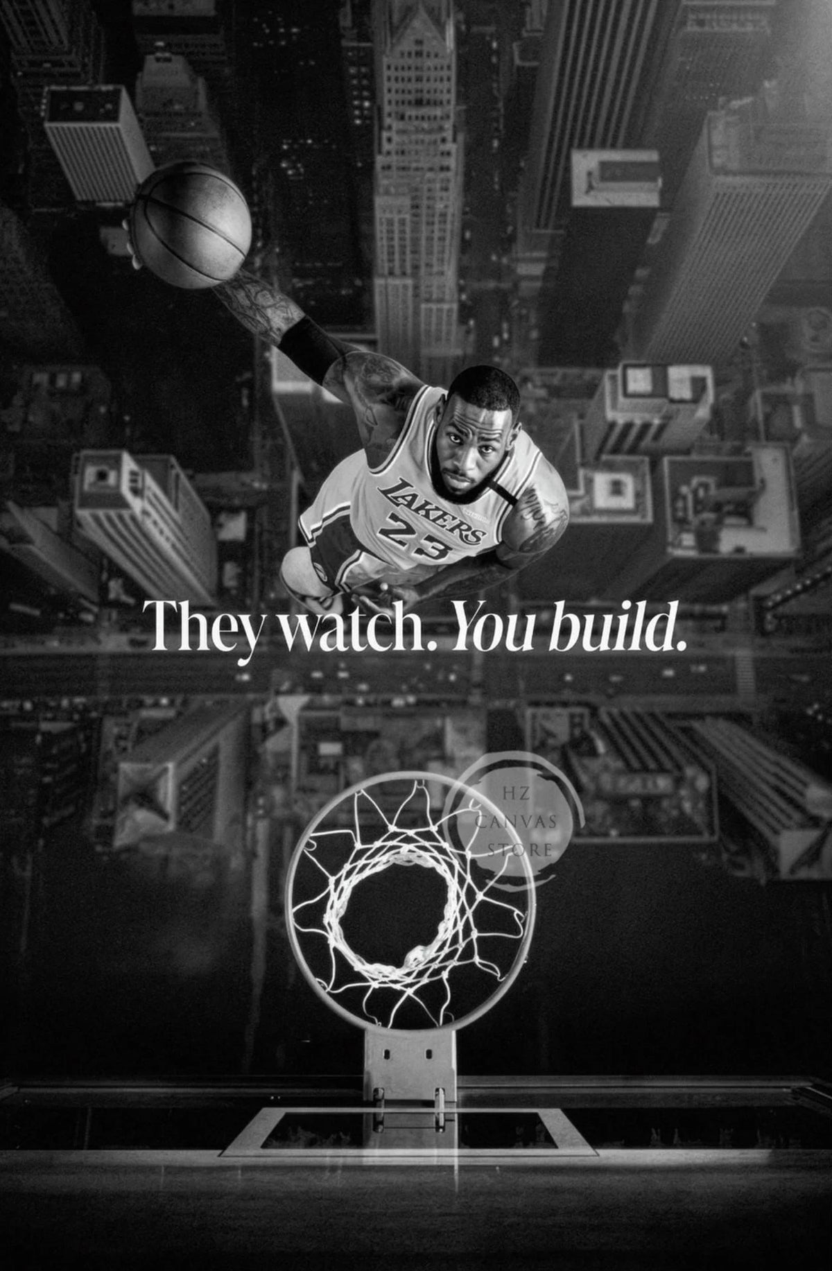 Vintage Basketball Sports Motivational Poster Be The Best Version of You Keep Going Home Gym Mamba Mentality Black White Decor