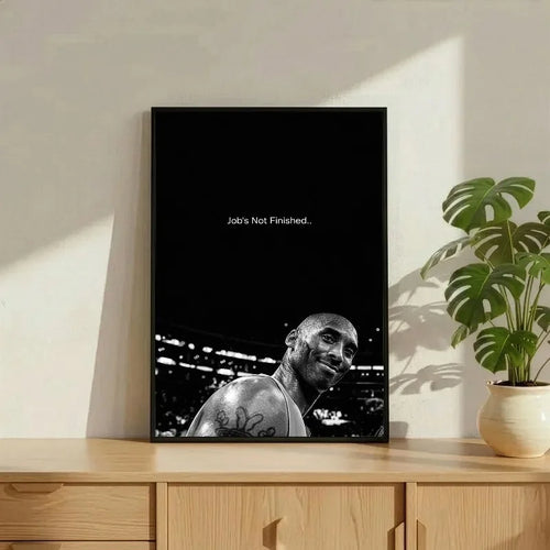 Vintage Basketball Sports Motivational Poster Be The Best Version of You Keep Going Home Gym Mamba Mentality Black White Decor
