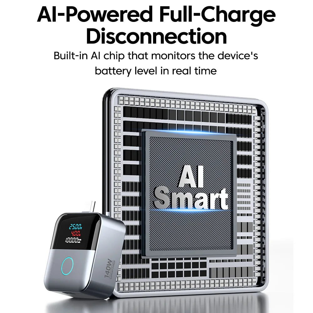 Intelligence Fully Charger Separator Auto Disconnect Charger Adapter USBC Charging Digital Display Phone Power Cut Off Separator