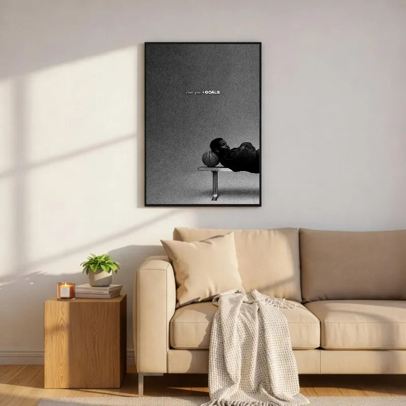 Vintage Basketball Sports Motivational Poster Be The Best Version of You Keep Going Home Gym Mamba Mentality Black White Decor